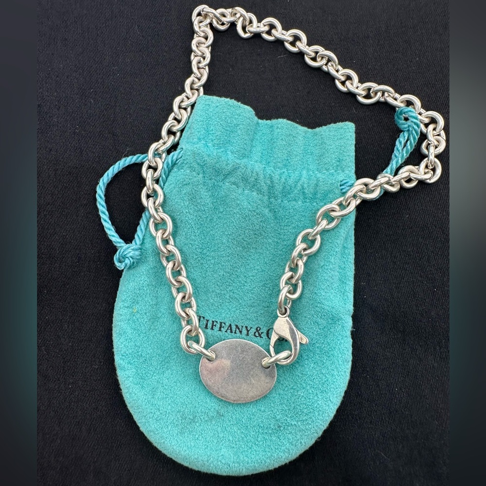 TIFFANY & CO. RETURN TO TIFFANY 925 VINTAGE OVAL TAG NECKLACE - Picture 2 of 13